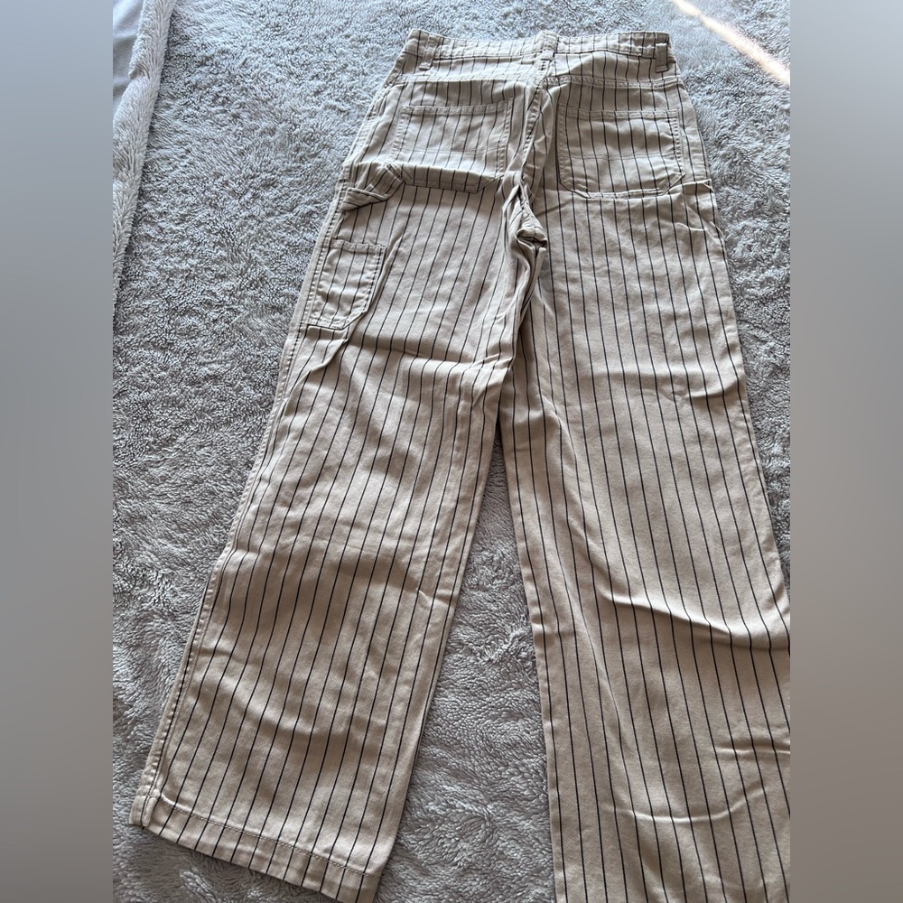 H&M Tan Pinstripe Cargo Pants